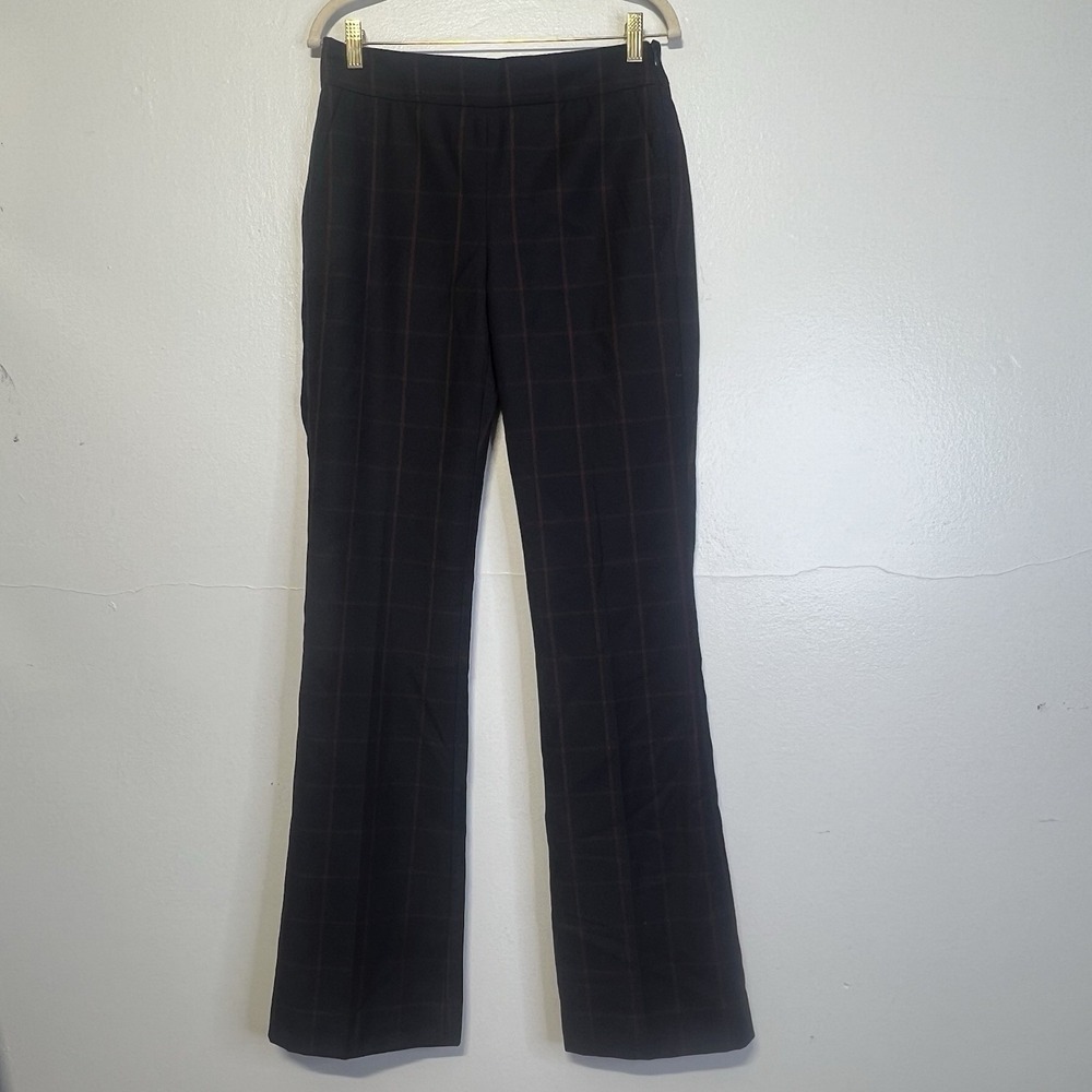 J.Crew Windowpane Plaid Wool Blend Bootcut Dress pants Sz 4 Long 34"‎ Classic - Picture 3 of 15